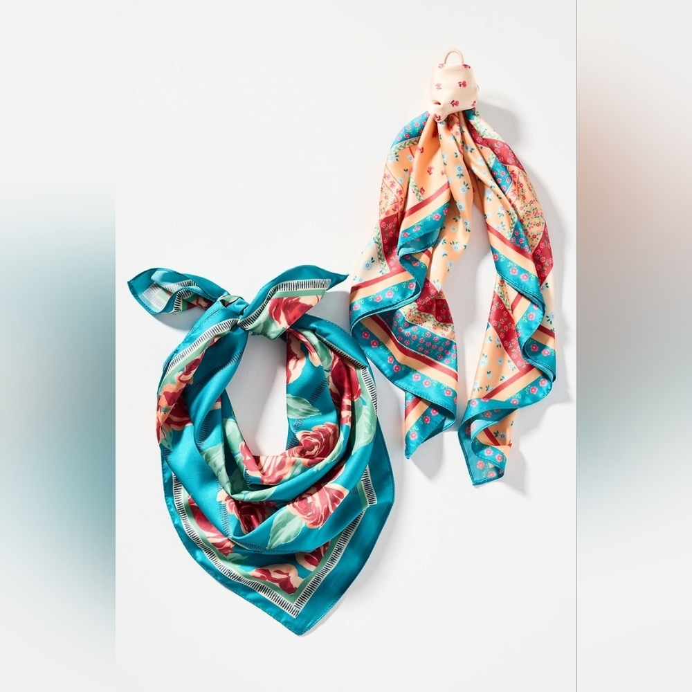 Anthropologie Summer Fruits Printed Hair Scarves, Rose/Patchwork, Select One